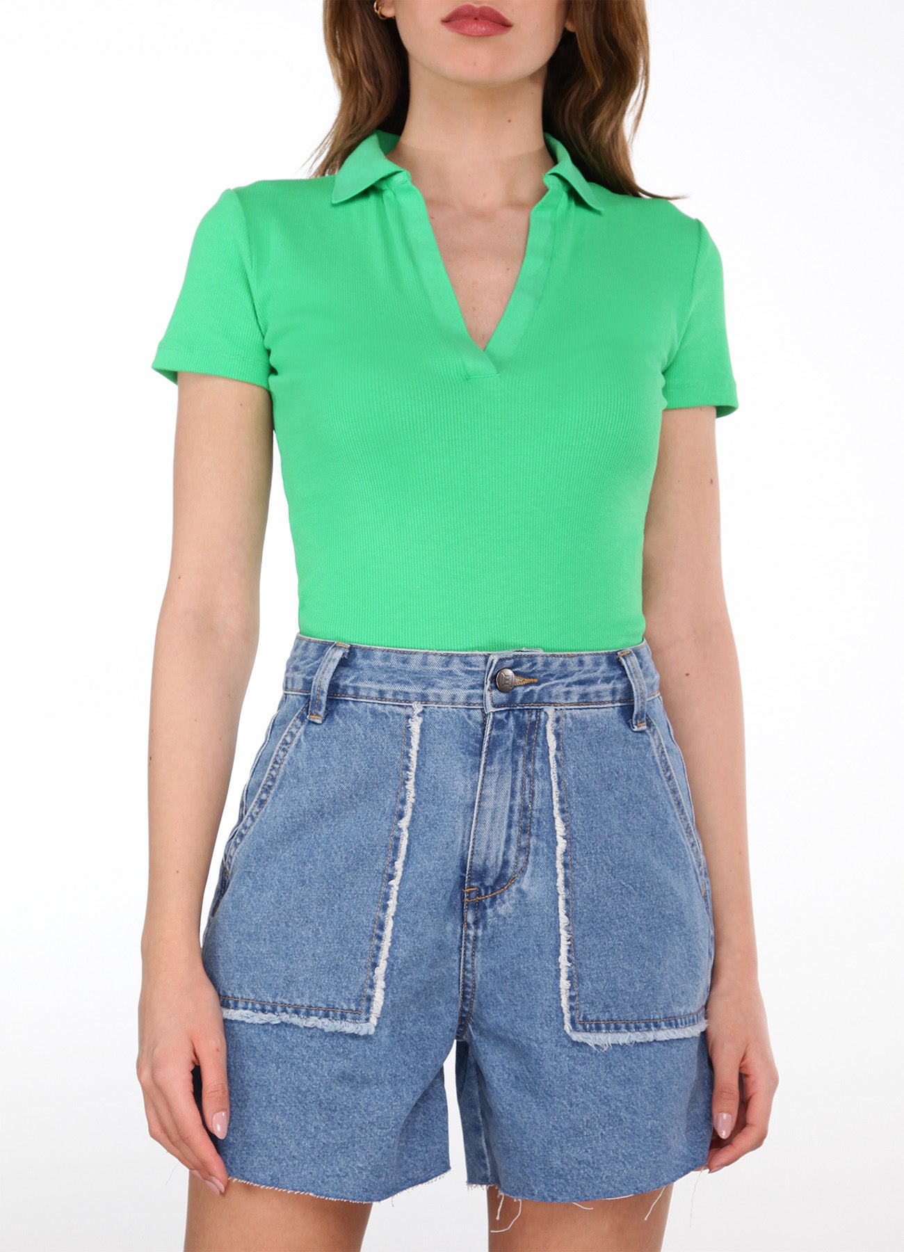 Cropped Polo Shirt.