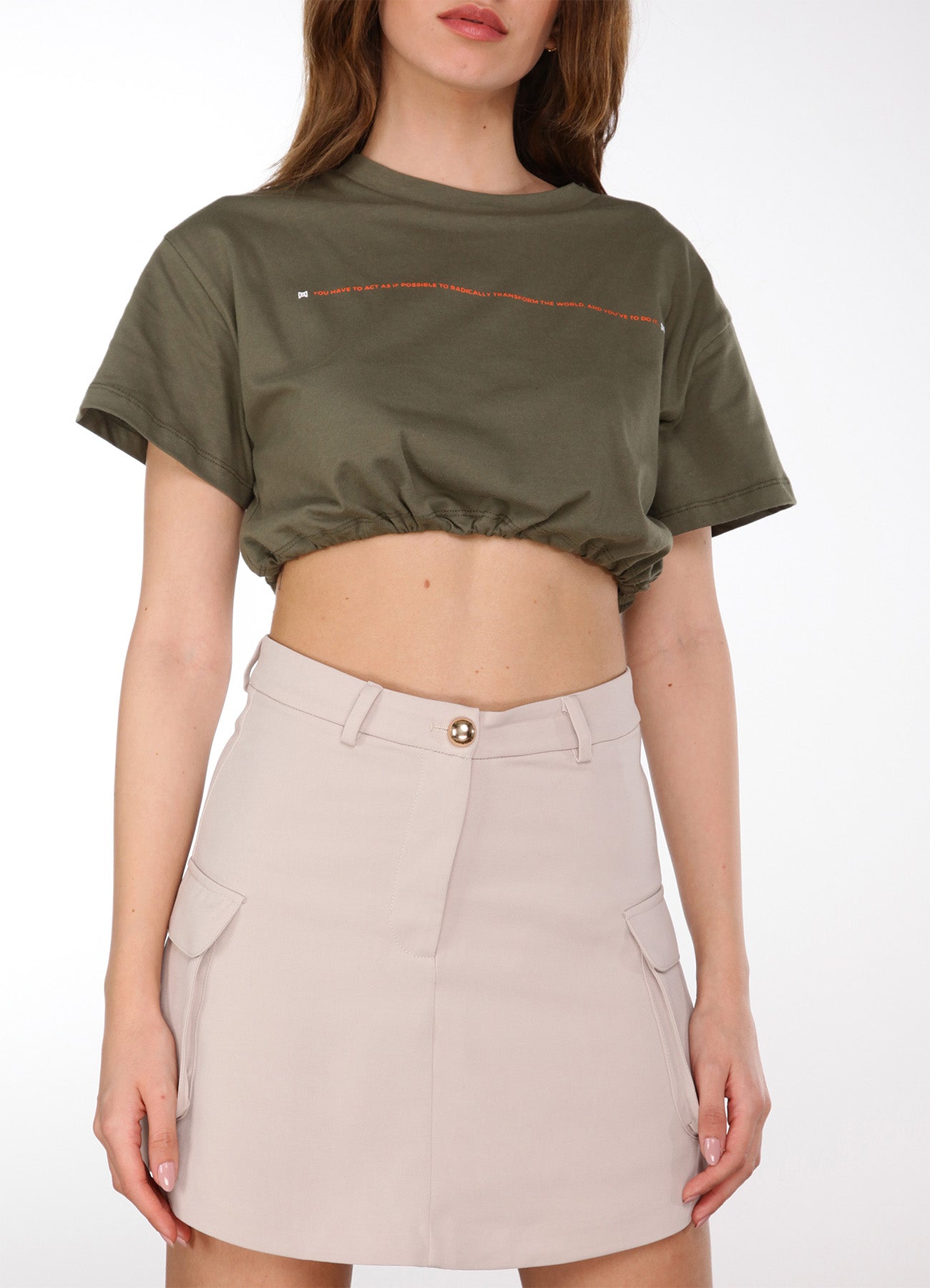 Cropped T-shirt.